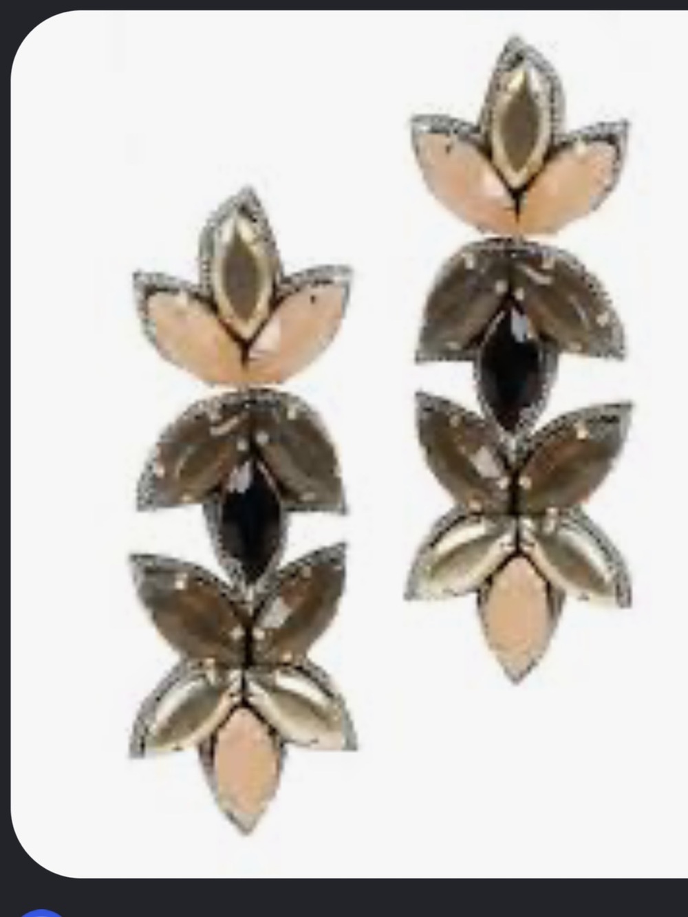 Vintage Miguel Ases Pink & Taupe Beaded Drop Earrings